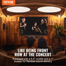 VEVOR Altoparlanti da Soffitto Bluetooth da 162 mm, 150 W, Sistema Altoparlanti da Incasso a Soffitto e da Incasso con Impedenza 8Ω Sensibilità 89 dB, Casa Cucina Soggiorno Esterne Coperte 2 Pezzi
