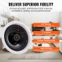 VEVOR Altoparlanti da Soffitto Bluetooth da 17 cm, 150 W, Sistema di Altoparlanti da Incasso a Soffitto e da Incasso con Impedenza 8Ω Sensibilità 89 dB, Casa Cucina Soggiorno Esterne Coperte 1 Pezzo