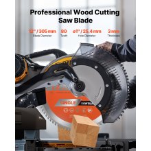 VEVOR Lama Circolare per Troncatrice Ø 305 mm, Lama da Taglio per Troncatrice Circolare, 80 Denti, Albero da 25,4 mm, per Lavorazione di Legno Taglio di Compensato Legno Duro