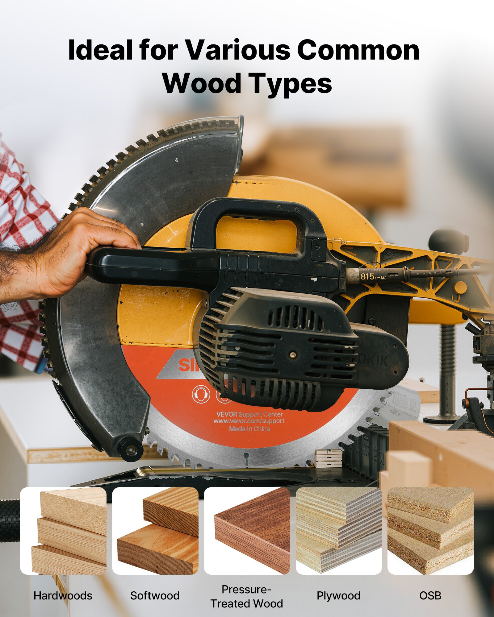 VEVOR Lama Circolare per Troncatrice Ø 305 mm, Lama da Taglio per Troncatrice Circolare, 80 Denti, Albero da 25,4 mm, per Lavorazione di Legno Taglio di Compensato Legno Duro