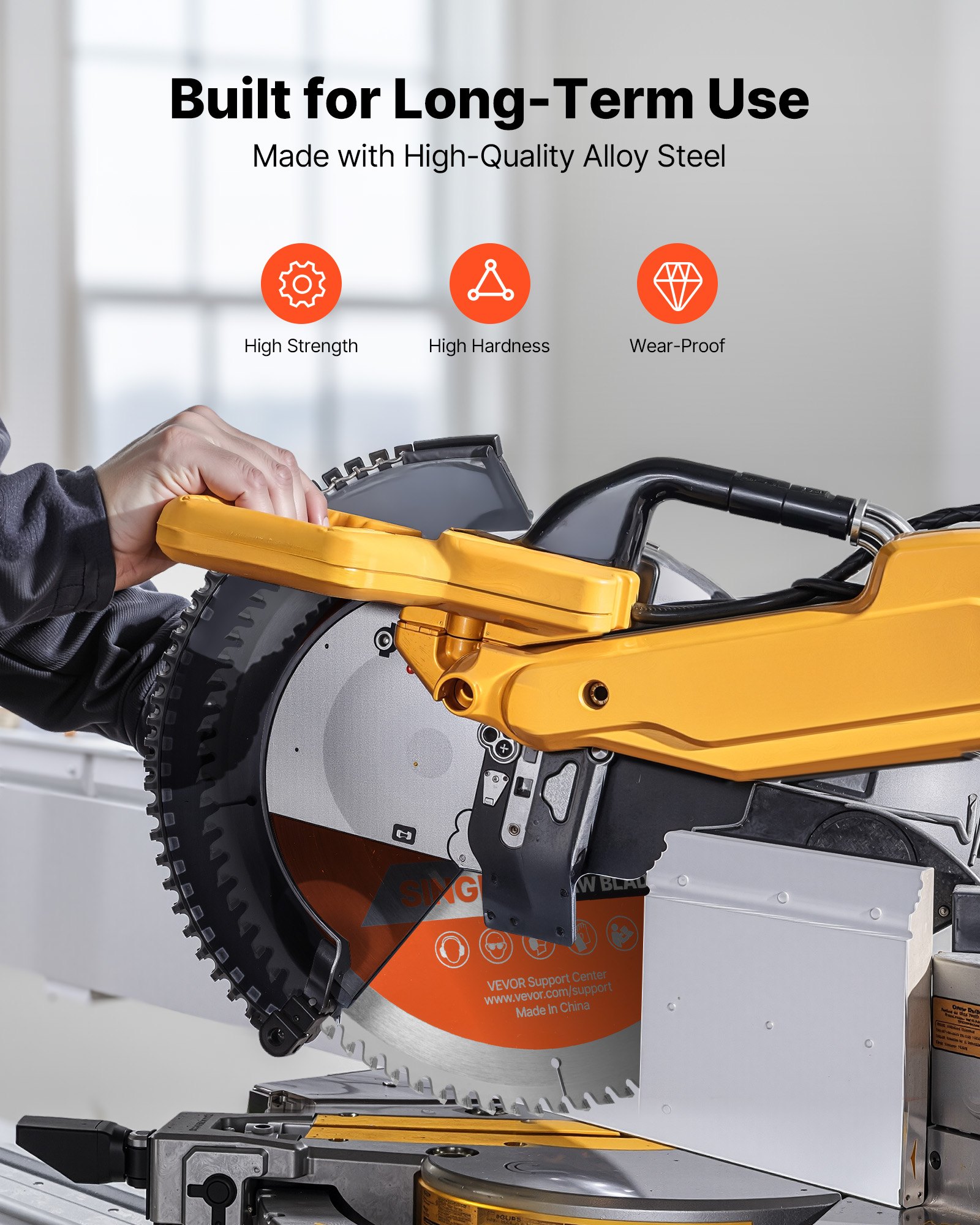 VEVOR Circular Saw Blade, 305 mm Diameter, 80 Sharp Alloy Teeth, 25.4 mm Arbor, Fine Finish, Wood Cutting Blade for Circular Saw, with Noise-Reducing Heat Vents, for Cutting Plywood, OSB, Hardwood