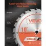VEVOR Lama Circolare per Troncatrice Ø 254 mm, Lama da Taglio per Troncatrice Circolare, 24 Denti, Spessore 2,5mm, per Lavorazione di Legno Taglio di Compensato Legno Duro