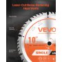 VEVOR Lama Circolare per Troncatrice Ø 254 mm, Lama da Taglio per Troncatrice Circolare, 50 Denti, Albero 15,875mm, per Lavorazione di Legno Taglio di Compensato Legno Duro
