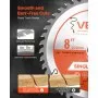VEVOR Lama Circolare per Troncatrice Ø 203 mm, Lama da Taglio per Troncatrice Circolare, 42 Denti, Albero 25,4 mm, per Lavorazione di Legno Taglio di Compensato Legno Duro