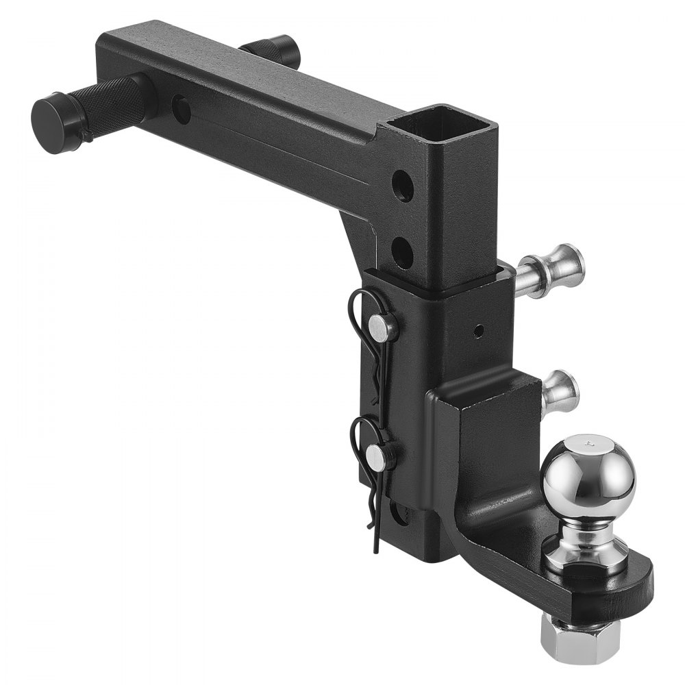 VEVOR towbar, compatible with 50.8 mm receivers, towbar ball mount with ball and pin, ball coupling with 3400 kg load capacity, for heavy-duty trucks with carbon steel, black