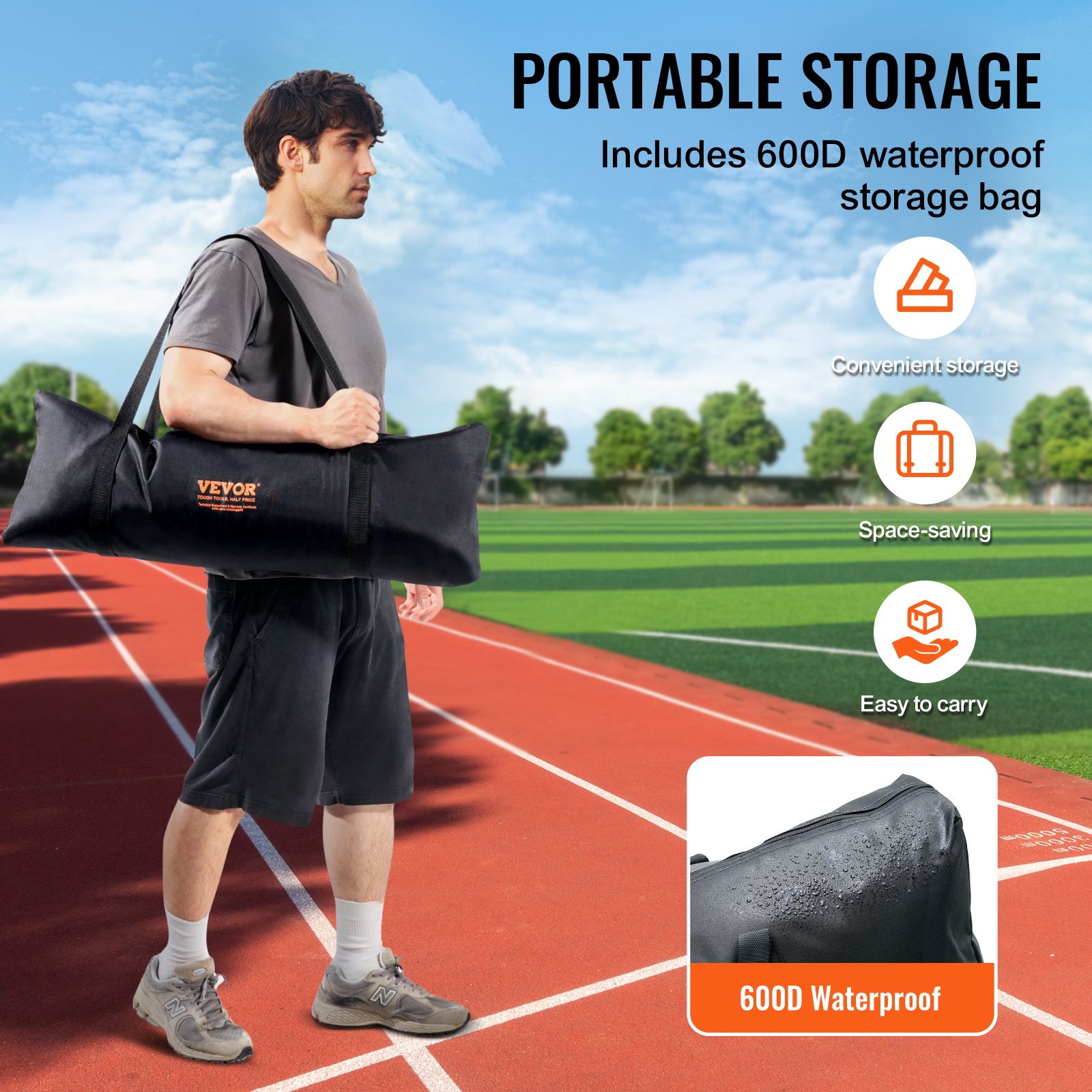 VEVOR Rete Barriera per Barricate, Rete Barriera per Sport con Palla, Attrezzatura da Allenamento Portatile con Borsa per Trasporto, per Allenamento da Baseball Softball Lacrosse Calcio, per Cortile