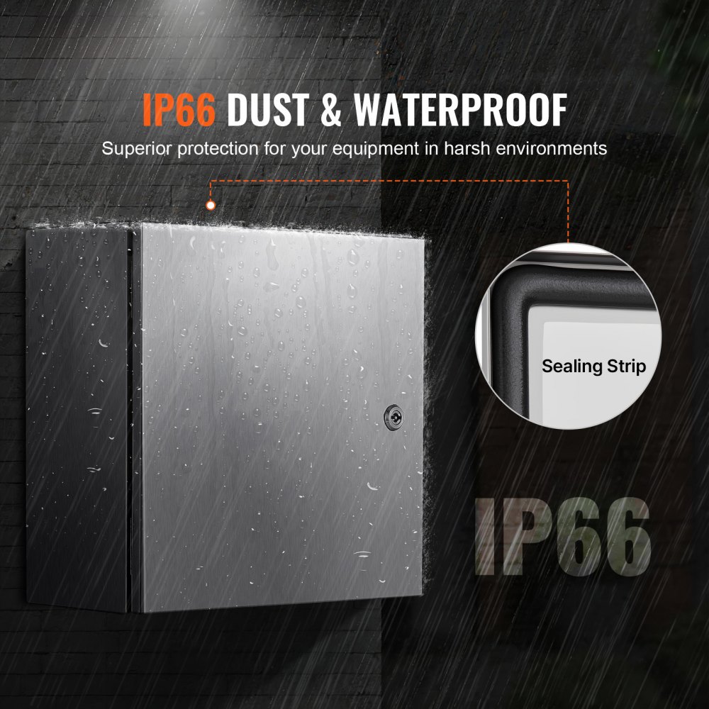 VEVOR Scatola Acciaio NEMA 4X IP66 Antipolvere da Interno Esterno per Officina
