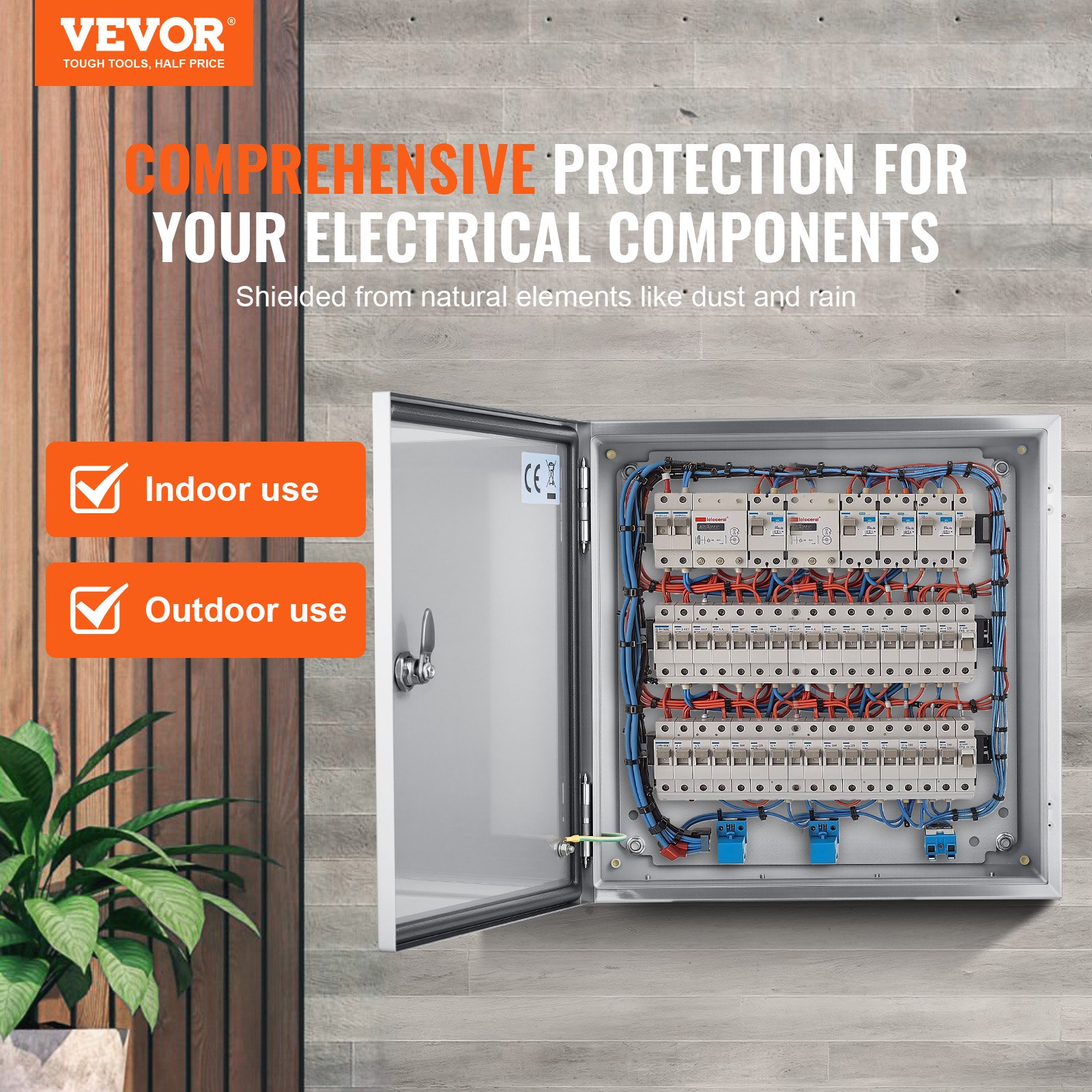 VEVOR Scatola Acciaio NEMA 4X IP66 Antipolvere da Interno Esterno per Officina