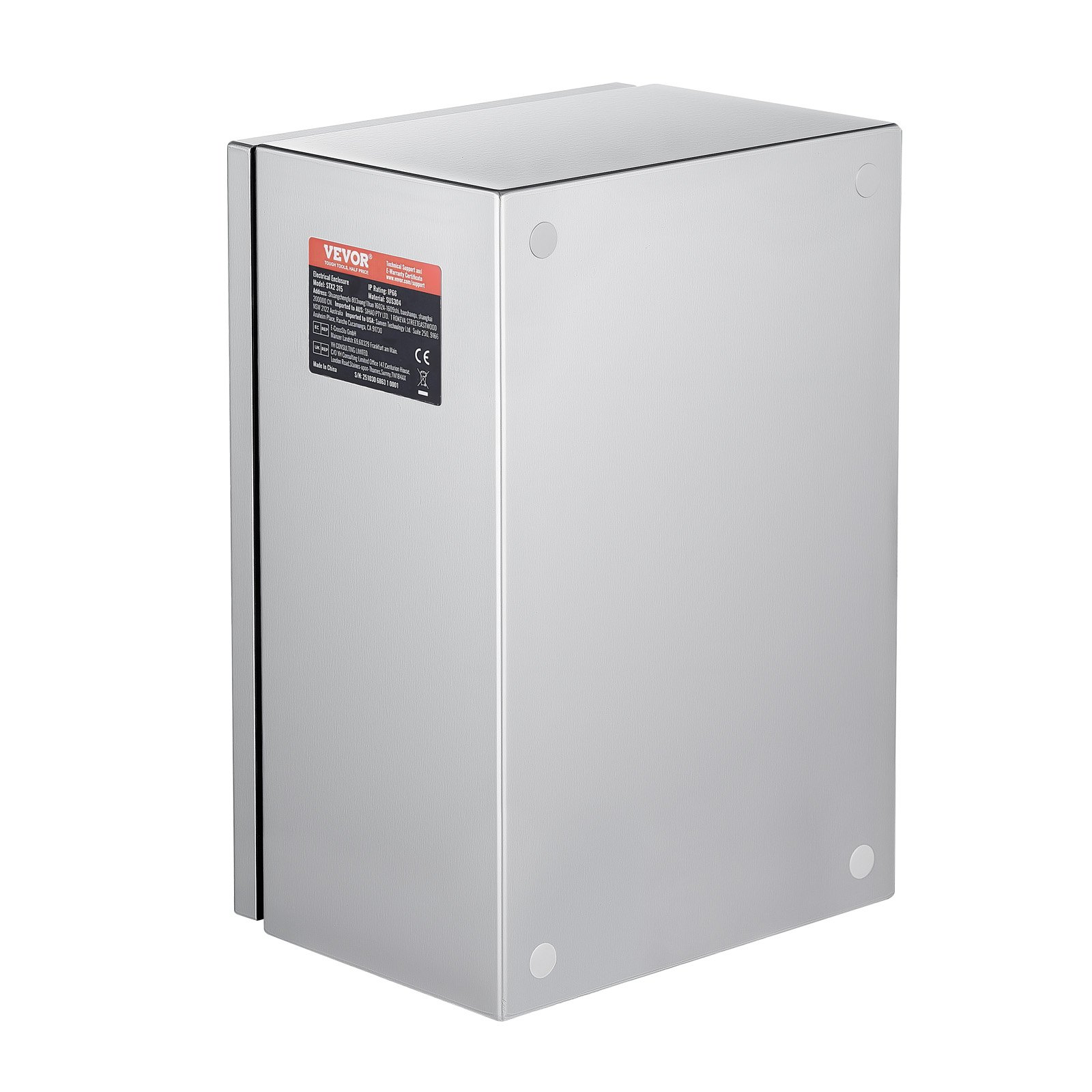 VEVOR Contenitore in Acciaio Inox NEMA, Scatola Elettrica in Acciaio NEMA 4X, IP66 Impermeabile e Antipolvere, Scatola di Giunzione Elettrica per Interni/Esterni, con Piastra di Montaggio