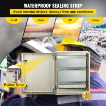 VEVOR Scatola per recinzione elettrica in fibra di vetro 19,7 x 15,7 x7,9" Montaggio a parete