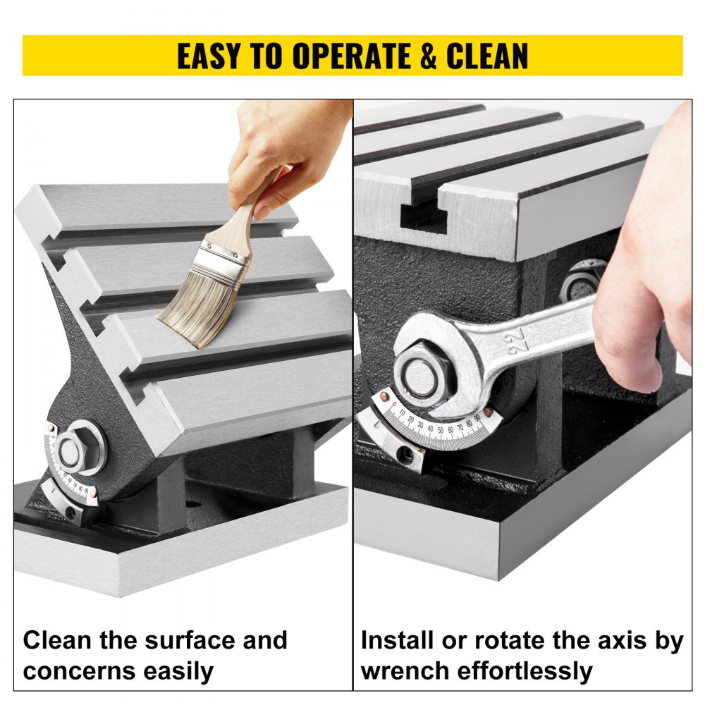 Vevor Tavola Inclinabile Per Fresatrici 8" X 10" Tavola Rotante Per Fresatrice