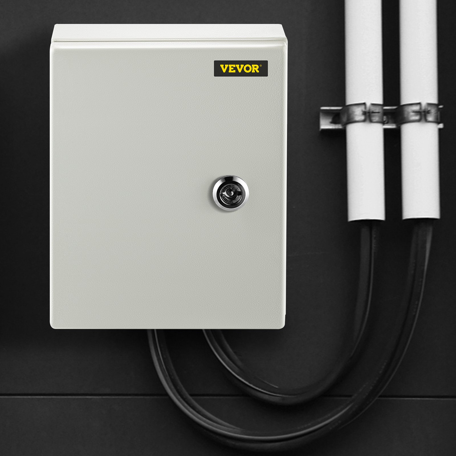 VEVOR Custodia in acciaio NEMA, scatola elettrica in acciaio NEMA 4X 25 x 20 x 15 cm, IP66 impermeabile e antipolvere, scatola di giunzione elettrica per esterni/interni, con piastra di montaggio