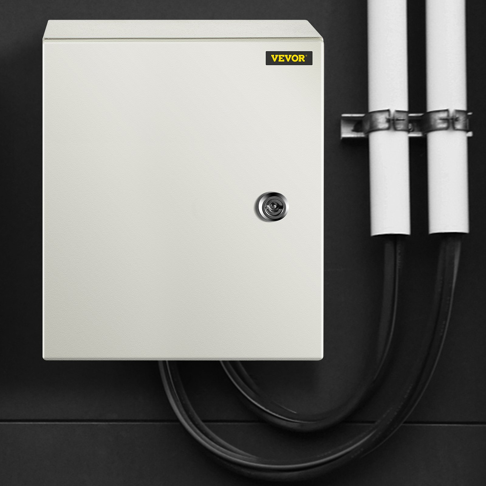 VEVOR Scatola di Distribuzione Elettrica, 300 x 250 x 150 mm Quadro Elettrico Esterno in Acciaio al Carbonio da 1,5 mm, 12,79 Libbre Scatola di Derivazione Montaggio Elettrica da Esterno a Parete