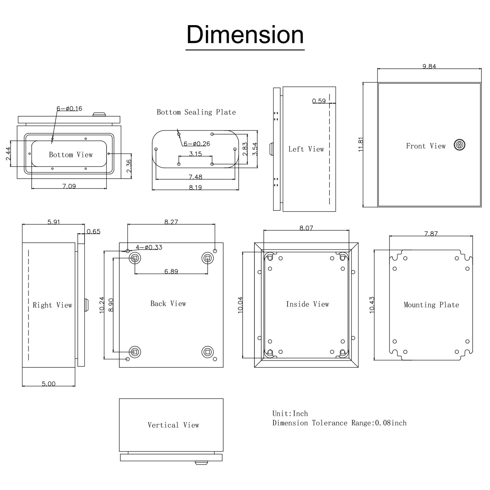 VEVOR Scatola di Distribuzione Elettrica, 300 x 250 x 150 mm Quadro Elettrico Esterno in Acciaio al Carbonio da 1,5 mm, 12,79 Libbre Scatola di Derivazione Montaggio Elettrica da Esterno a Parete
