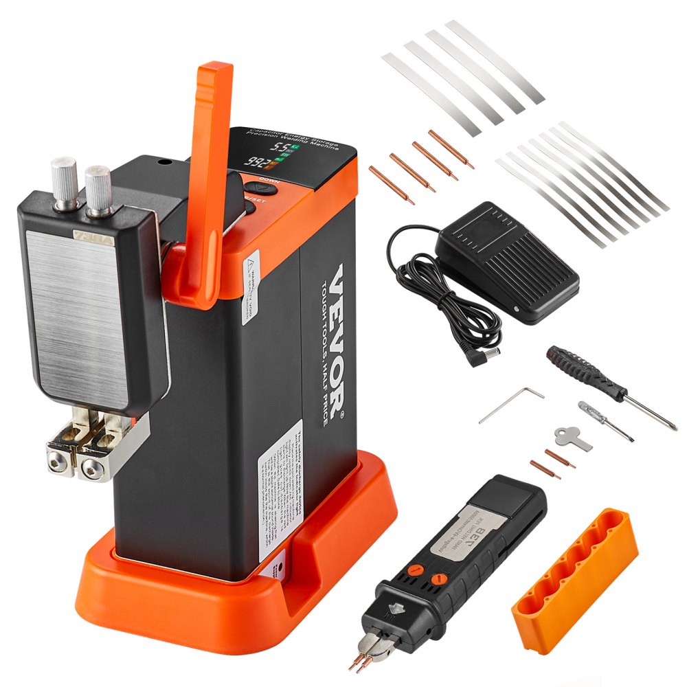 VEVOR Battery-Powered Spot Welder, 14.5 kW Capacitor Energy Storage, Pulse Spot Welder with 73B Welding Pen, 801D High-Performance Spot Welder and 2 Welding Modes for 0.1-0.3 mm Pure Nickel