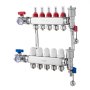 VEVOR Collettore di Riscaldamento Radiante a 5 Rami, Collettore per Tubi PEX da 12,7 mm in Acciaio Inossidabile PEX, con Adattatori da 12,7 mm, per Pavimento Radiante Idronico, Kit Collettore PEX