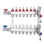 VEVOR Collettore di Riscaldamento Radiante a 7 Rami, Collettore per Tubi PEX da 12,7 mm in Acciaio Inossidabile PEX, con Adattatori da 12,7 mm, per Pavimento Radiante Idronico, Kit Collettore PEX