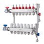 VEVOR Collettore di Riscaldamento Radiante a 7 Rami, Collettore per Tubi PEX da 12,7 mm in Acciaio Inossidabile PEX, con Adattatori da 12,7 mm, per Pavimento Radiante Idronico, Kit Collettore PEX