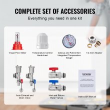 VEVOR Collettore di Riscaldamento Radiante a 7 Rami, Collettore per Tubi PEX da 12,7 mm in Acciaio Inossidabile PEX, con Adattatori da 12,7 mm, per Pavimento Radiante Idronico, Kit Collettore PEX