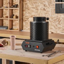 VEVOR Forno di Fusione per Oro 1350 W, Temperatura max. 1150 ℃, Forno Fusorio Elettrico con Crogiolo in Ceramica da 1kg e 3 kg, Lavorazione Raffinazione di Metalli