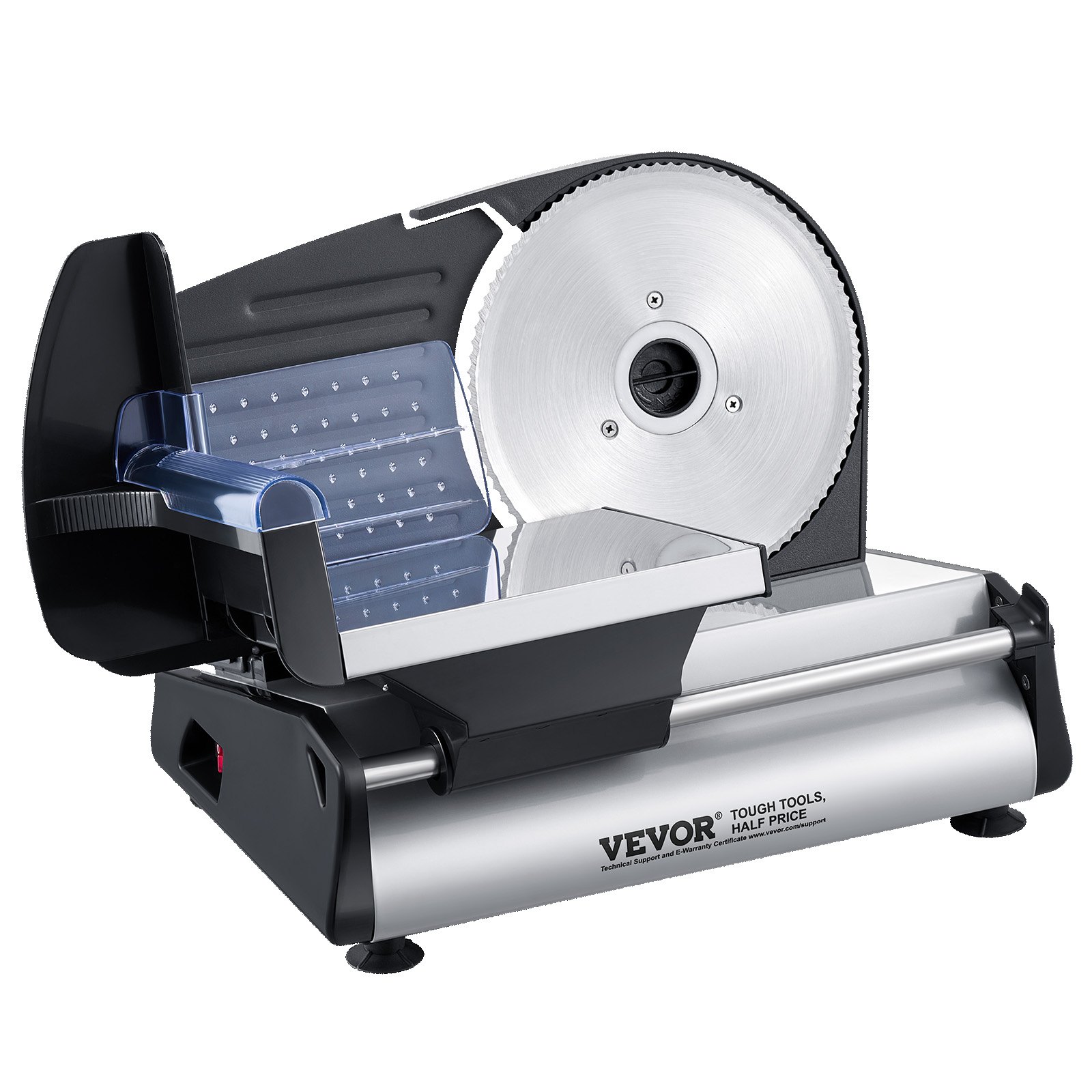VEVOR Tagliacarne Elettrico 180 W Affettatrice Carne Surgelata, 2 Lame in Acciaio Inossidabile di Alta Qualità, 95 Giri al Minuto, Spessore Regolabile 0-15 mm, Affettatrice Elettrica per Carne, Pane