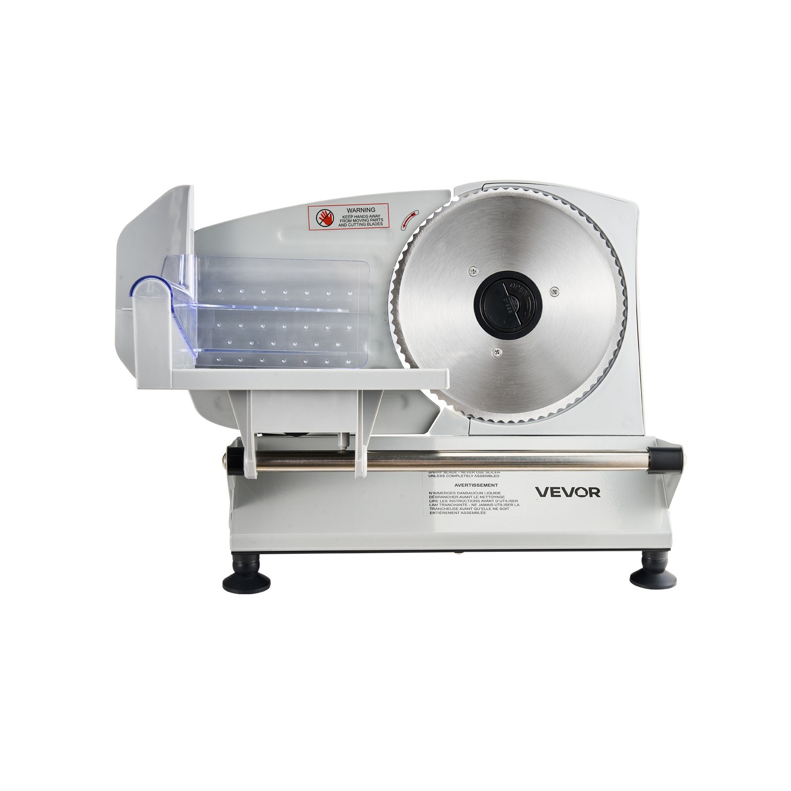 VEVOR Affettatrice Elettrica per Carne Congelata per Casa da 150 W con Lama da 17 cm, Affettatrice con Spessore Regolabile da 0 a 15 mm, per Carne Congelata, Prosciutto, Bistecca di Prima Qualità