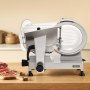 VEVOR Affettatrice Elettrica Multiuso, Macchina Affettatrice per Carne Congelata 400W Lame in Acciaio al Carbonio Rimovibile da 30 cm con Vassoio di Raccolta, Spessore di Taglio Regolabile da 0-15 mm