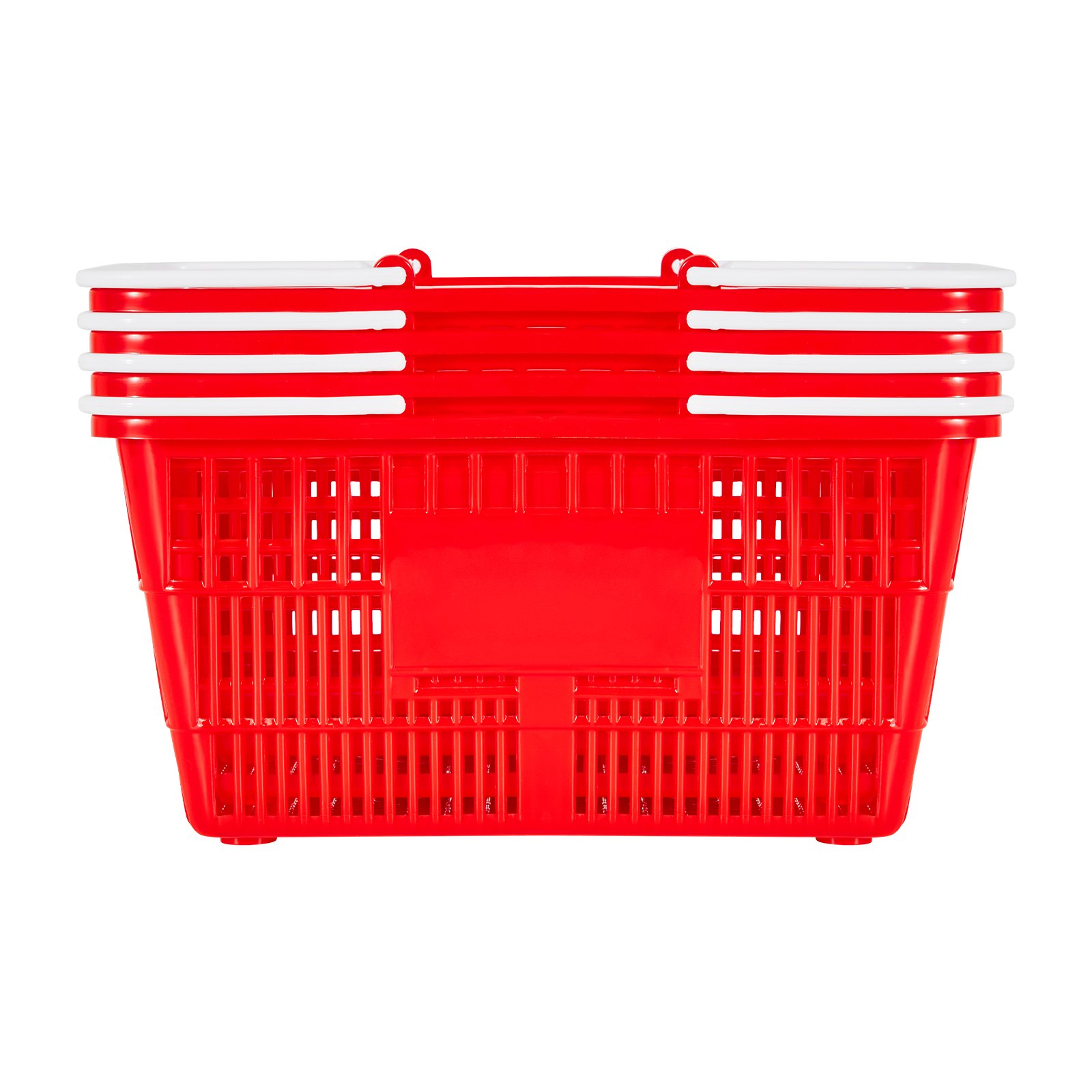 VEVOR Cestini per Spesa Cestini della Spesa Impilabili in Plastica con Manici Set da 4 Pezzi, Struttura a Maglia Fitta, Portatili per Supermercati, Uso Domestico, Carico max. 2,1 kg, Rosso