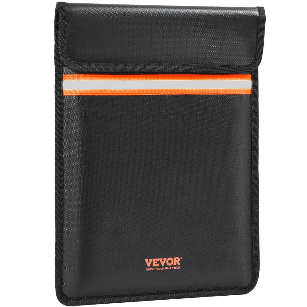 VEVOR Borsa Portadocumenti Ignifuga Impermeabile 380 x 285 x 10 mm Portatile Resistente alle Temperature Max. da 1093℃, Sacchetto Ignifugo per Documenti Passaporto Contanti Gioielli Scomparto Doppio