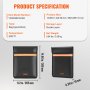 VEVOR Borsa Portadocumenti Ignifuga Impermeabile 380 x 285 x 10 mm Portatile Resistente alle Temperature Max. da 1093℃, Sacchetto Ignifugo per Documenti Passaporto Contanti Gioielli Scomparto Doppio