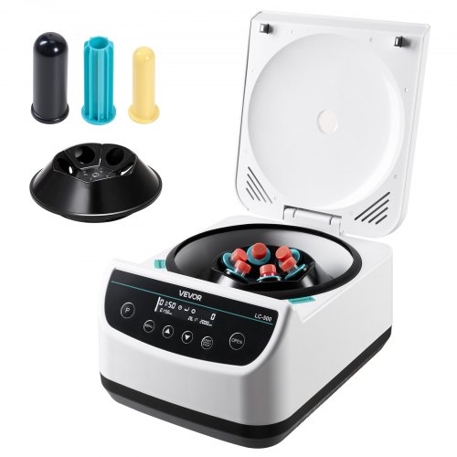 VEVOR Centrifuga da Laboratorio Elettrica 100-2100 xg RCF con Rotore per Provette da 2/5/10/15/50 ml, Velocità Regolabile da 500 a 4000 Giri/min, Bassa Rumorosità per Esperimenti di Laboratorio