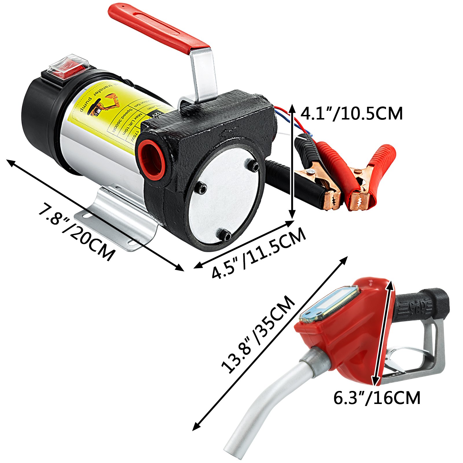 Dc 12v 40l / M Gasolio Pompa Di Trasferimento Tubo Flessibile 175w Self Stampa