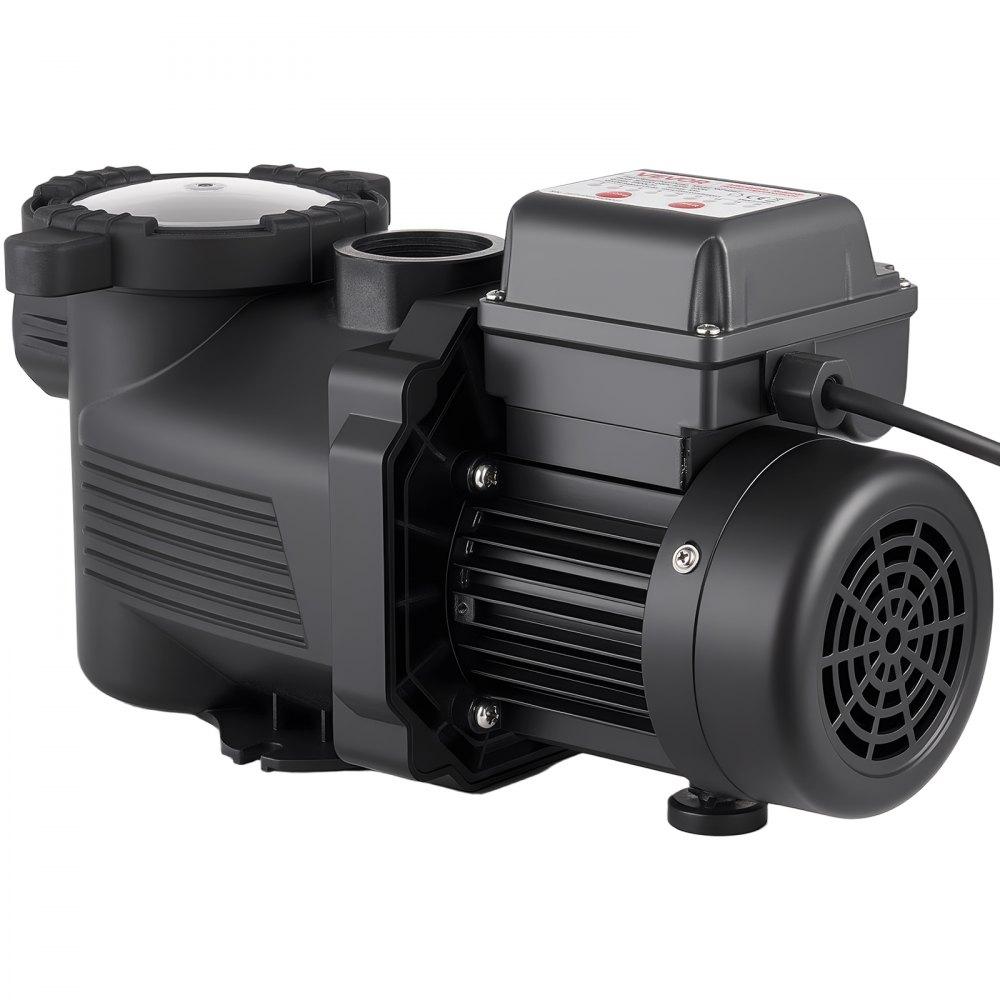 VEVOR Pool Pump, 400W, 11,100 L/H Max Flow Single Speed Swimming Pool Pump, AC 220-240V, 3450 RPM, 10 m Max Head, with 24-Hour Timer & Filter Basket, for Above-Ground & In-Ground Pools, Hot Tubs, Spas