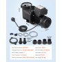 VEVOR Pool Pump, 550W, 14,000 L/H Max Flow Single Speed Swimming Pool Pump, AC 220-240V, 3450 RPM, 12 m Max Head, with 24-Hour Timer & Filter Basket, for Above-Ground & In-Ground Pools, Hot Tubs, Spas
