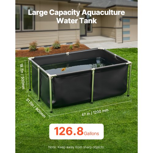 Piscina Fuori Terra, laghetti in Tela in PVC, laghetto per Acquario con valvola