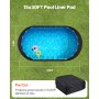 VEVOR Ovale Rivestimento per Piscina, Rivestimento per Piscine Fuori Terra, Tappetino Piscina Extra Spesso, Materiale Tessuto Geotessile Durevole Sottofondo, 457 x 914 cm 180 g/m² Nero