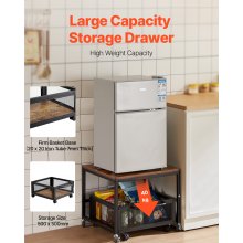 VEVOR Mini Frigo Supporto Frigo Organizer da Tavolo 90 kg Marrone Chiaro