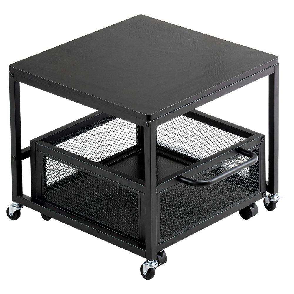 VEVOR Mini Contenitore Portafrigo con Capacità di Carico di 90 kg, Tavolino da Frigo con Carrello Mobile e Ruote Girevoli Piroettanti, Portafrigo per Bevande per Caffè Bar Appartamento, Nero