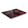 VEVOR Electric Cooktop 60cm 4 Burners Stove Top 6600W 220V No Plug, Ceramic Countertop/Built-in Radiant Electric Stove , with 9 Power Levels, Timer, Child Lock, Over-Heat Guard, Touch Control