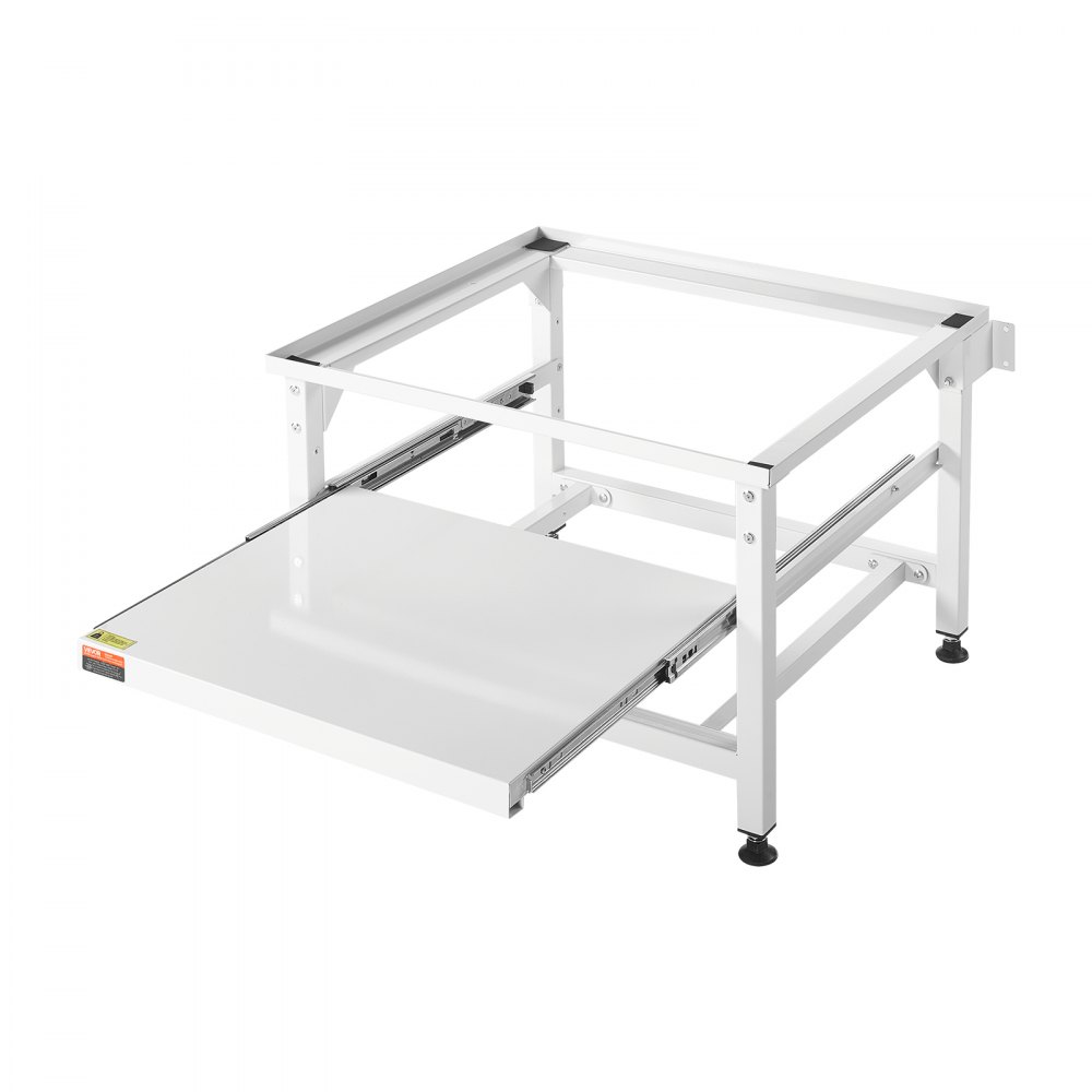 VEVOR Laundry Pedestal, 410 mm Height, Washer and Dryer Pedestals with Pull-out Tray, 318 kg Weight Load Capacity, Non-Slip Feet, Heavy-duty Steel Washing Machine Stand Universal Fit, White