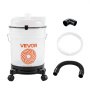 VEVOR Kit Separatore Ciclonico della Polvere con Secchio da 19 L con Tubo, Attacchi 50,8-63,5 mm, per Lavorazione del Legno e Aspiratori Solidi/Liquidi, con Tubo da 90 cm, Gomito, Ruote, PP Traslucido