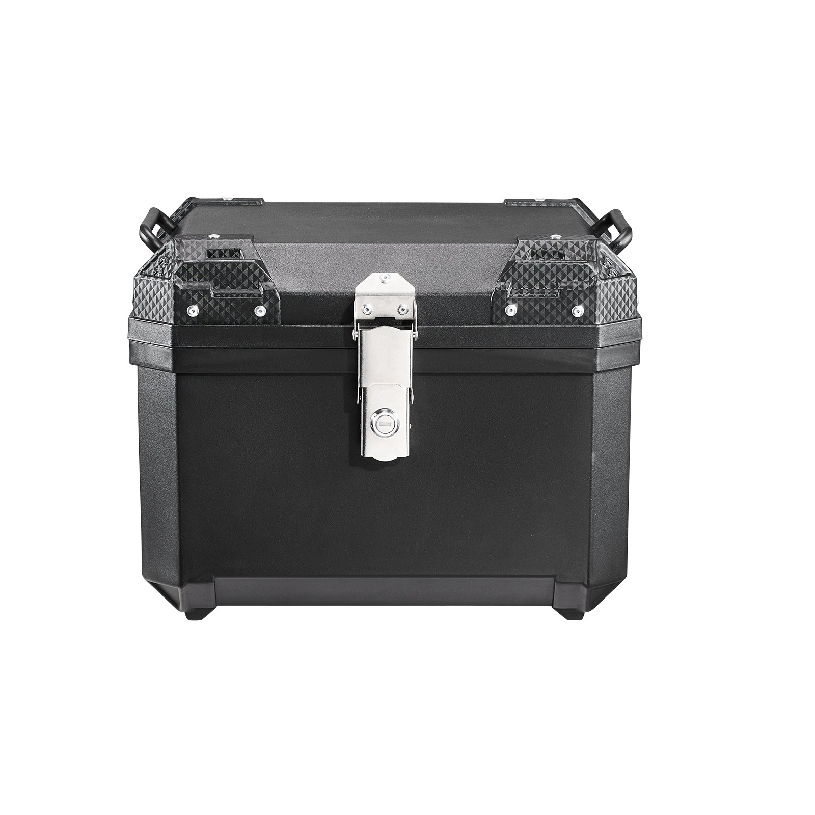 VEVOR Bauletto Posteriore per Moto Capacità 45L Universale Bauletto in ABS Impermeabile IPX4, con Serratura di Sicurezza, Rivestimento in Pelle, Trasporto Bagagli Valigie Caschi, Viaggio, Campeggio
