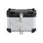 VEVOR Motorcycle Top Case 55L Universal Aluminum Hard Motorcycle Tail Case, Waterproof Detachable Motorbike Top Box with Security Lock & Leather Liner for Luggage Storage