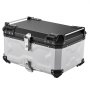 VEVOR Bauletto Posteriore per Moto Universale Capacità 65 L Rimovibile, Impermeabile, Serratura Sicurezza, Rivestimento in Pelle per Casco, Borsa Portabagaglio in Alluminio, IP55, 590 x 447 x 360 mm