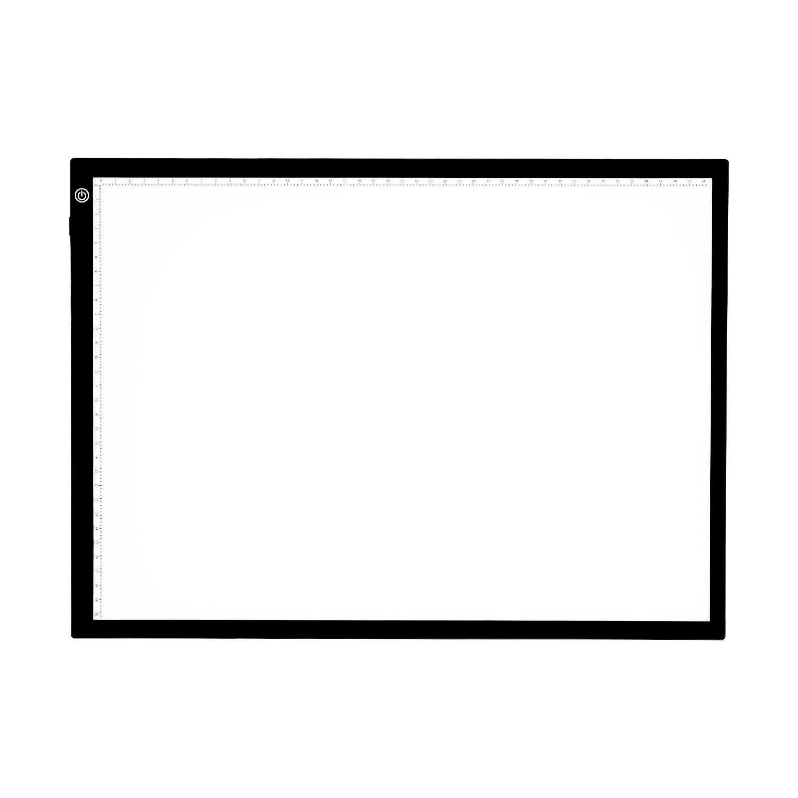 VEVOR Lavagna Luminosa a LED A3 Scatola Luminosa per Pittura con 3 Livelli di Luminosità Dimmerabile, Pannello Luminoso Alimentato Tramite USB per Tracciamento, con Diamanti, Animazione, Schizzi, Nero