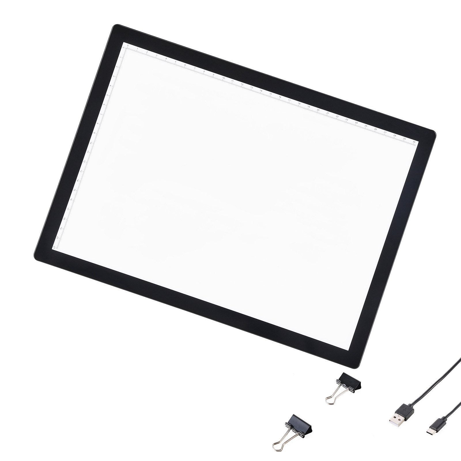 VEVOR Lavagna Luminosa a LED A4, Scatola Luminosa per Pittura con 5 Livelli di Luminosità Dimmerabile, Lavagna Luminosa Ricaricabile per Tracciamento, con Diamanti Animazione Schizzi Disegno, Nero