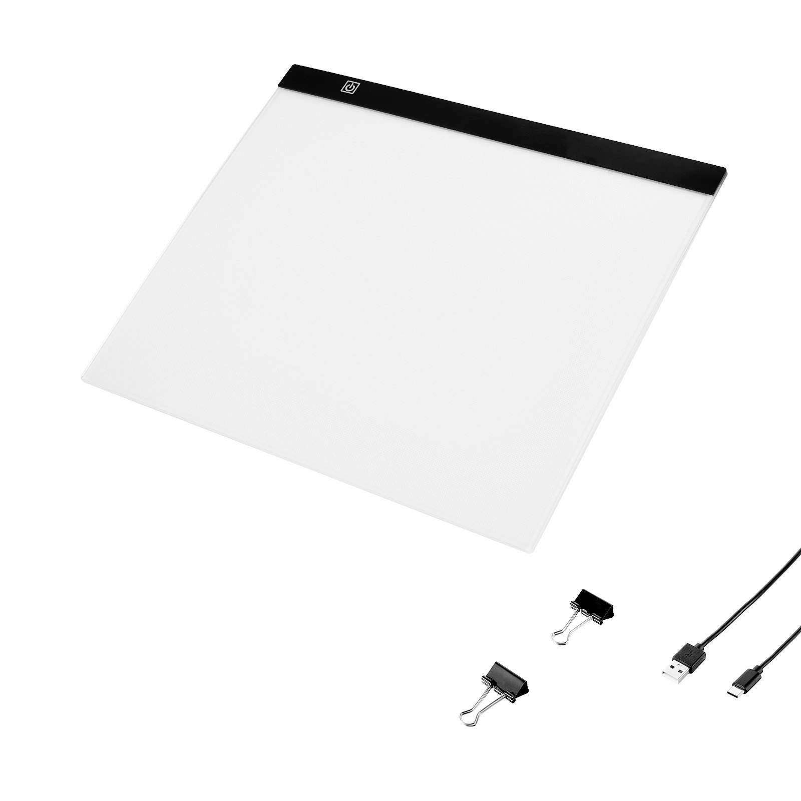 VEVOR Lavagna Luminosa B4 LED per Pittura 402 x 335 mm Scatola Luminosa Portatile Ultra Sottile, Lavagna Luminosa Alimentata Tramite USB per Tracciamento, con Diamanti Animazione Schizzi Disegno, Nero