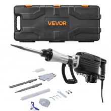VEVOR Martello Demolitore, Potente Martello Pneumatico Elettrico da 2800 W, per Calcestruzzo da 1200 BPM con Scalpello a Punta, Scalpello Piatto, Custodia per il Trasporto, Guanti, per Calcestruzzo