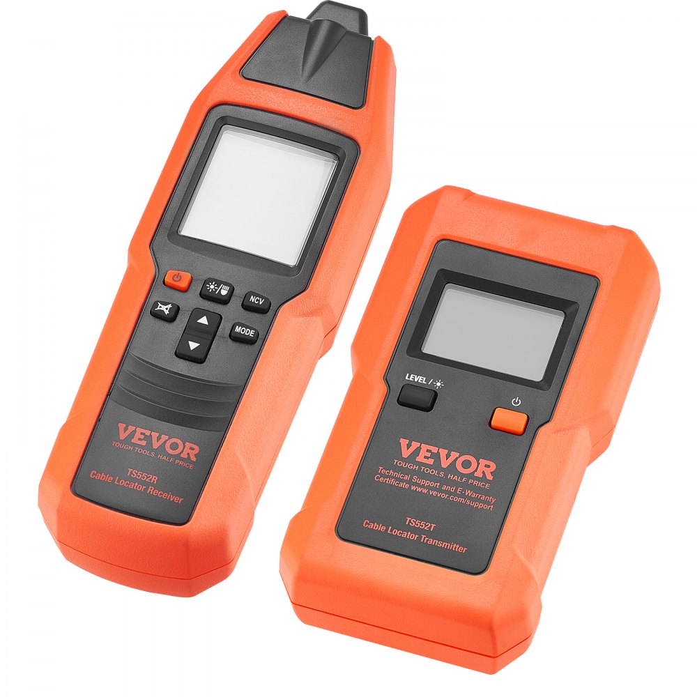 VEVOR Localizzatore di Cavi Sotterranei Profondità max. 2m, Intervallo di Tensione 12-600 V, Localizzatore d'Interruzioni di Circuito Linea, Lunghezza max. Rilevamento 2000m per Tubi Sotterranei