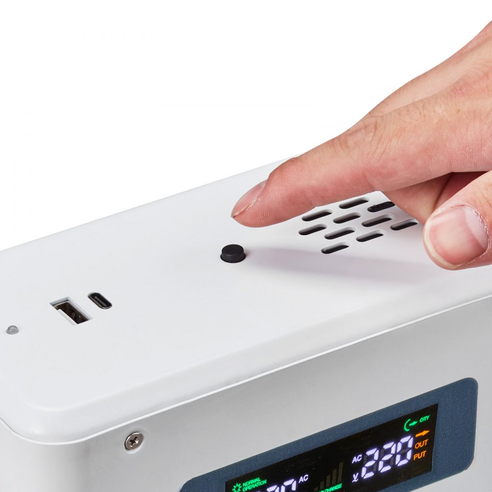 VEVOR Convertitore di Tensione Step-Up da 3000 VA, Trasformatore di Potenza per Impieghi Gravosi da 110 V a 220 V con 2 Prese USA, Uscita USB, Display LCD, per Elettrodomestici da 220 V